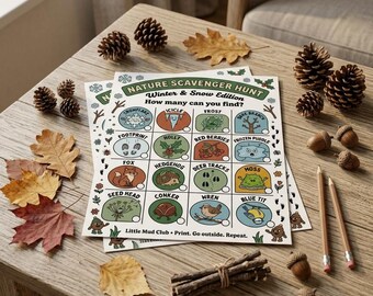 Nature Scavenger Hunt Printable Kids | Winter & Snow Edition | Outdoor Activity Sheet | Instant Download PDF