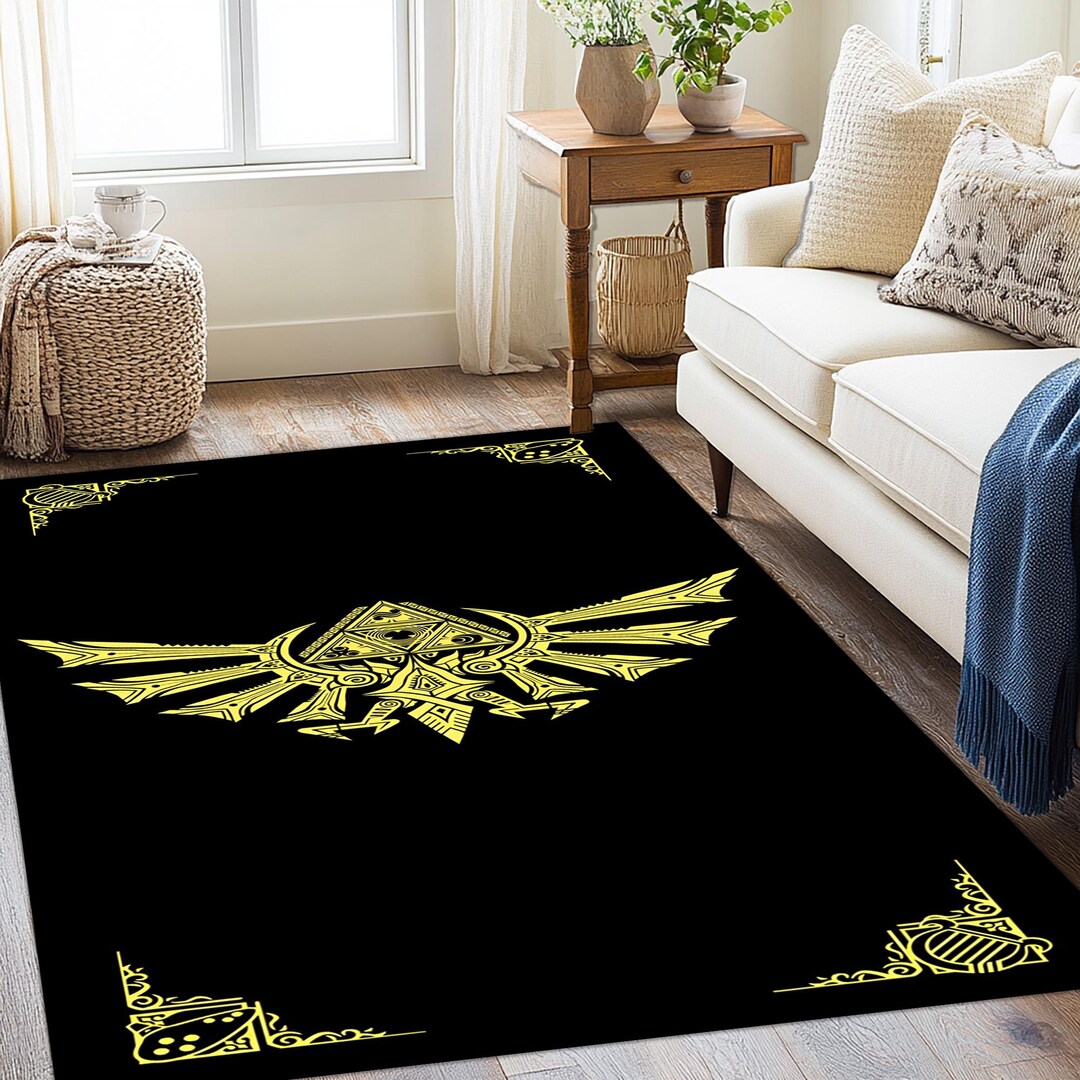 Legend of Zelda Wingcrest Area Rug Glow Gaming Decor Hylian Crest Link ...