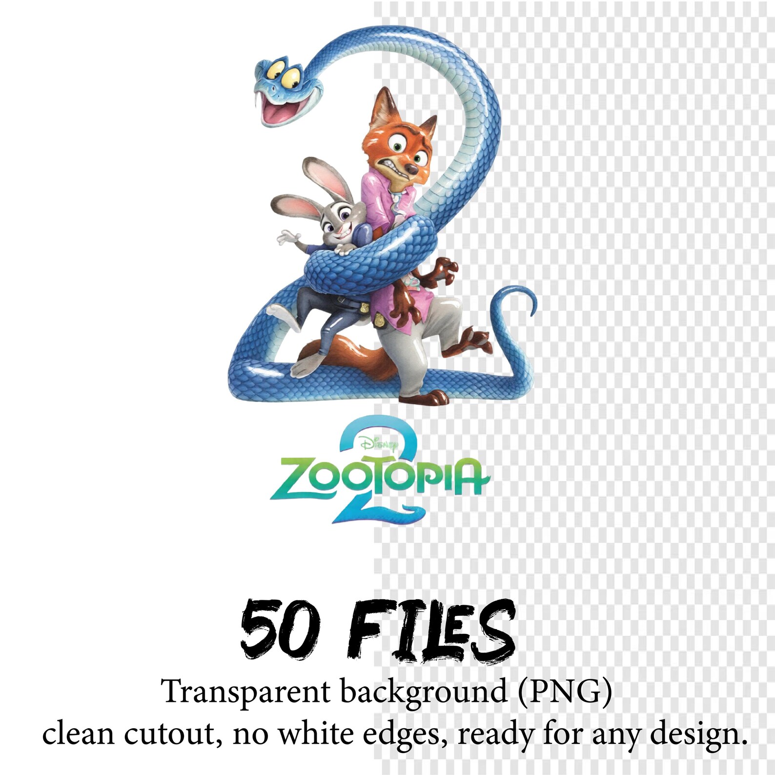 Zootopia 2 Watercolor PNG Bundle 50 Files, Judy Hopps Nick Wilde Flash ...