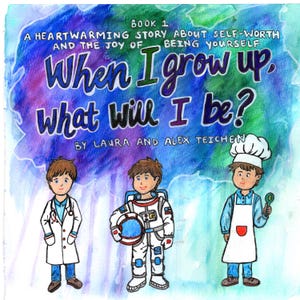Original Front Cover Art Painting: "When I grow up, what will I be" – Hand-Painted Studio Artifact, Watercolor & Mixed Media, 8.5" x 8.5"