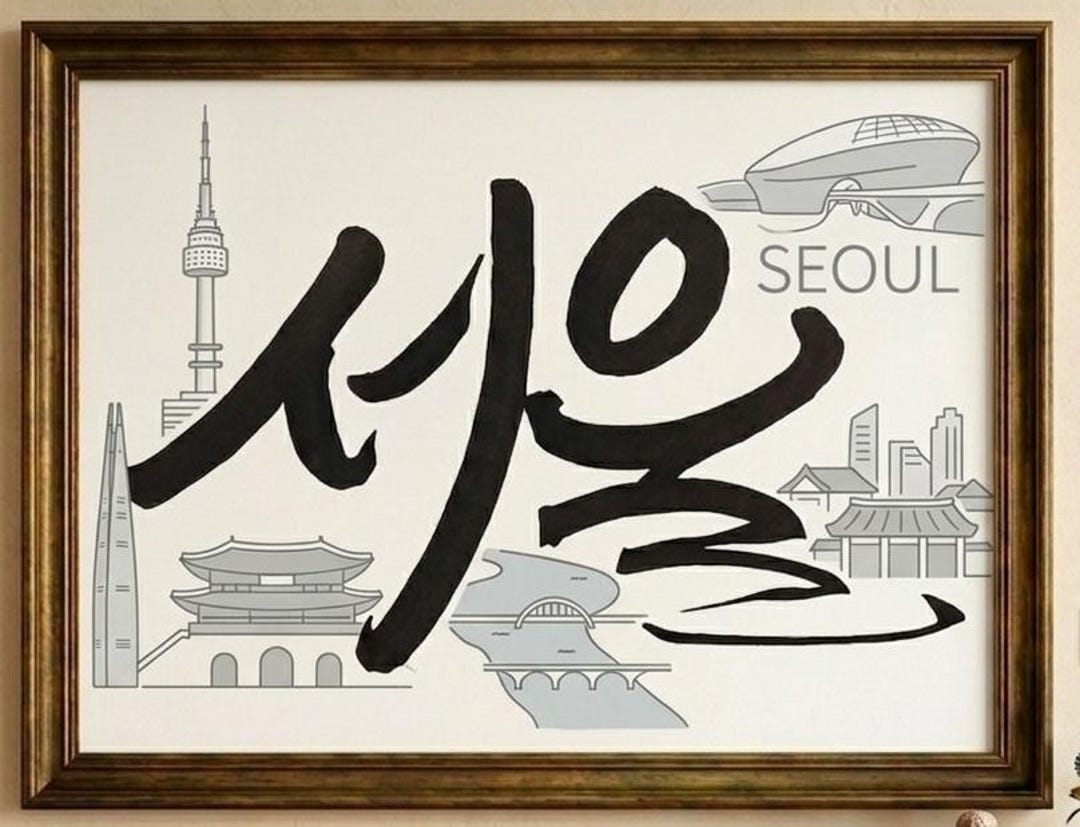 Seoul Hangul Calligraphy Art | Korean Brush Lettering | Seoul Korea ...