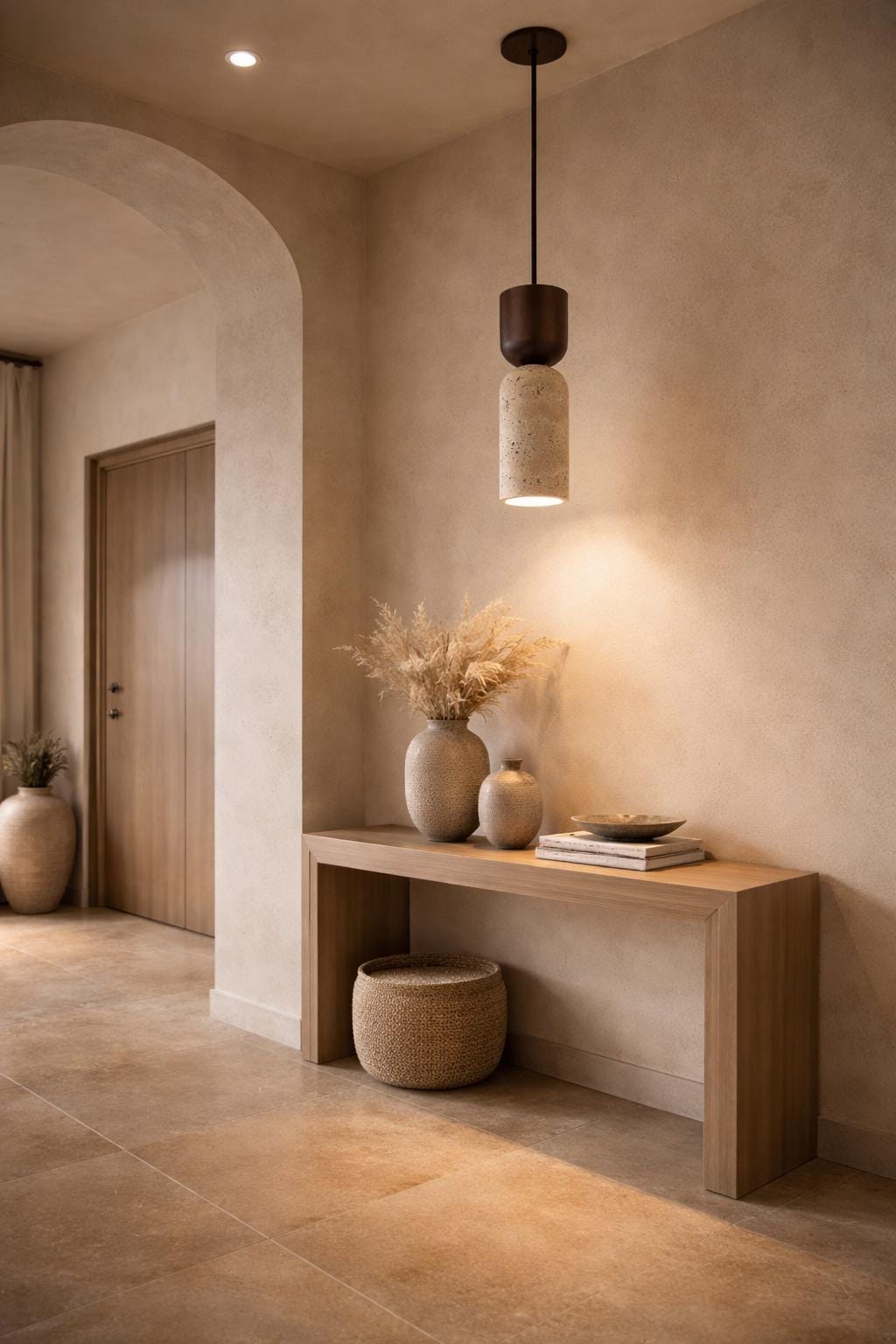 Wabi Sabi Travertine Pendant Light, Japandi Kitchen Island Lamp, French ...