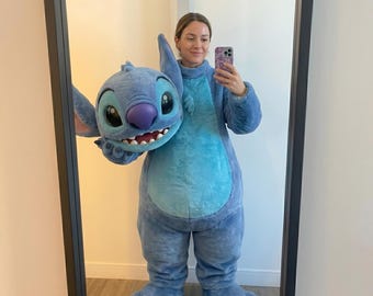Stitch Mascottekostuum blauw alien harig pak volwassen blauw, professionele cosplay Halloween-outfit
