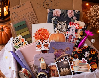 Autumn Mix Bookish Bundle, Gift for Girlfriend, Self-Care Box, Stationery Set, Cozy Gift Box, Gift Idea for Woman, Stationery Set