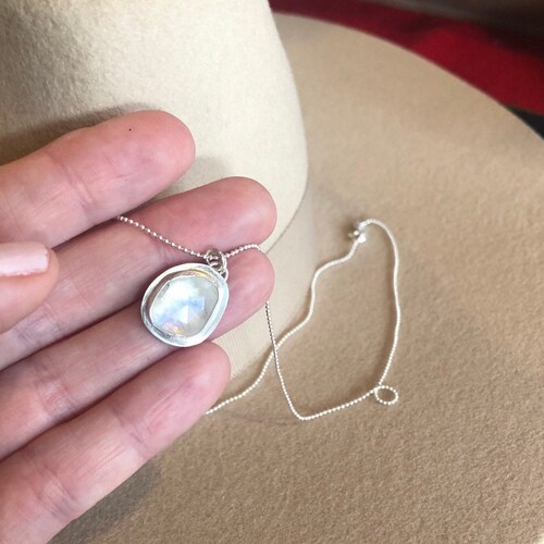 Grey Moonstone Beaded Necklace Gemstone Necklace Labradorite Etsy