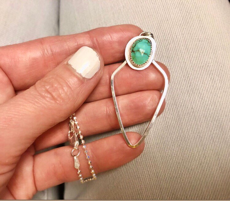 Arrow Turquoise Necklace on a 16\u201d Sterling Chain