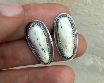 White Buffalo Turquoise Studs