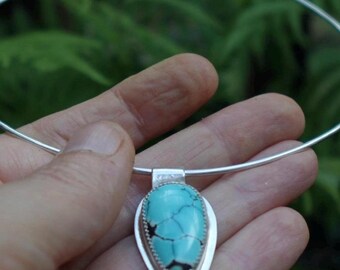 Turquoise Slider on Wire 16”