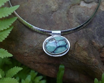 Varascite Slide Omega Necklace 16”