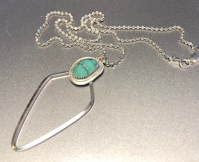 Arrow Turquoise Necklace on a 16\u201d Sterling Chain