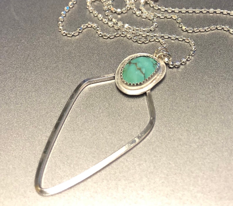 Arrow Turquoise Necklace on a 16\u201d Sterling Chain