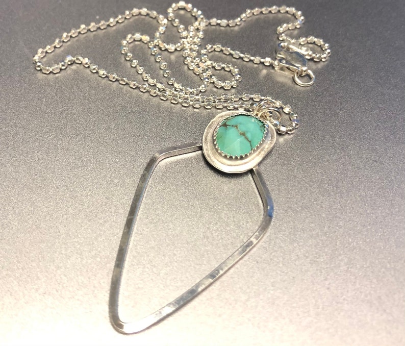 Arrow Turquoise Necklace on a 16\u201d Sterling Chain