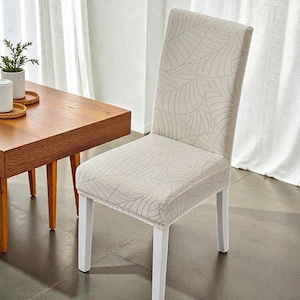Fundas impermeables de jacquard para sillas de comedor, protectoras elásticas lavables para la cocina (juego de 1/2/4/6)