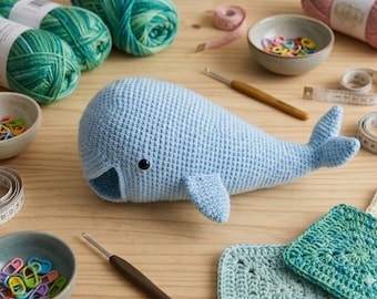 Balena azzurra amigurumi - Schema all'uncinetto in PDF