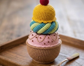 Modello Amigurumi per gelato all'uncinetto