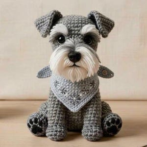 Amigurumi Schnauzer Hundmönster + Bandana