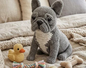 Schema per realizzare un bulldog amigurumi all'uncinetto - Istruzioni passo passo in PDF
