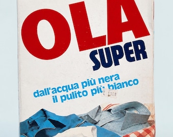 Detergente Olà, caja vintage de los años 70. Sin abrir, intacta, de colección.