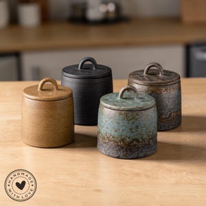 Barattolo da tè in ceramica giapponese fatto a mano, contenitore per alimenti in stile Wabi Sabi, decorazione rustica per la cucina.