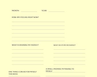 Self Care Reset Printable | Self Care Planner, Mental Wellness Worksheet, Life Reset, Digital Download