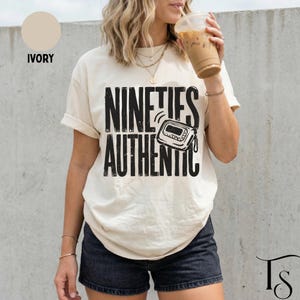 Comfort Colors 90-tals autentisk musik-T-shirt | Vintage-T-shirtdesign | 90-tals Throwback-T-shirt | Gammaldags traditionell konst | Retro musik-T-shirt