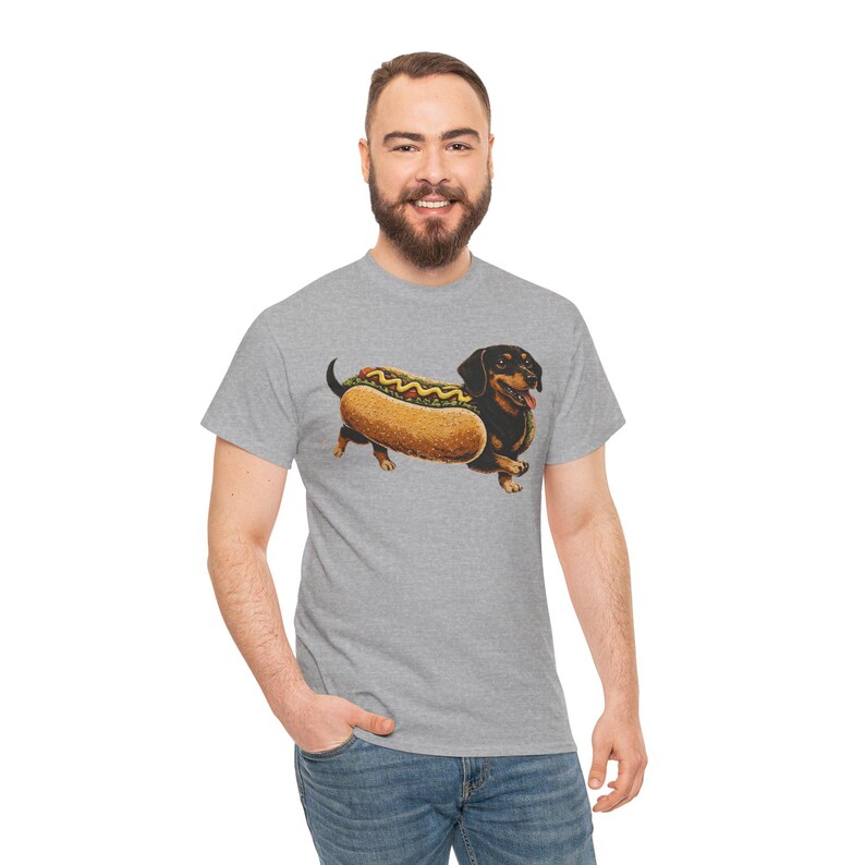 Dachshund Hot Dog Shirt Funny Wiener Dog Tee Cute Sausage Dog Graphic Funny Dog Lover Gift Food Pun T-Shirt image 12