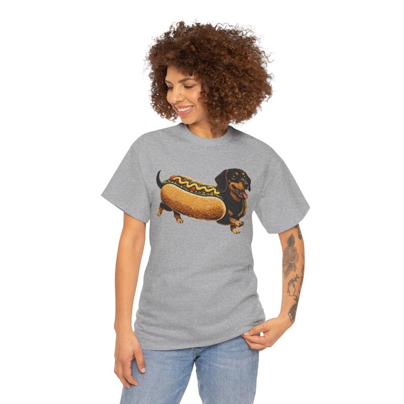 Dachshund Hot Dog Shirt Funny Wiener Dog Tee Cute Sausage Dog Graphic Funny Dog Lover Gift Food Pun T-Shirt image 15