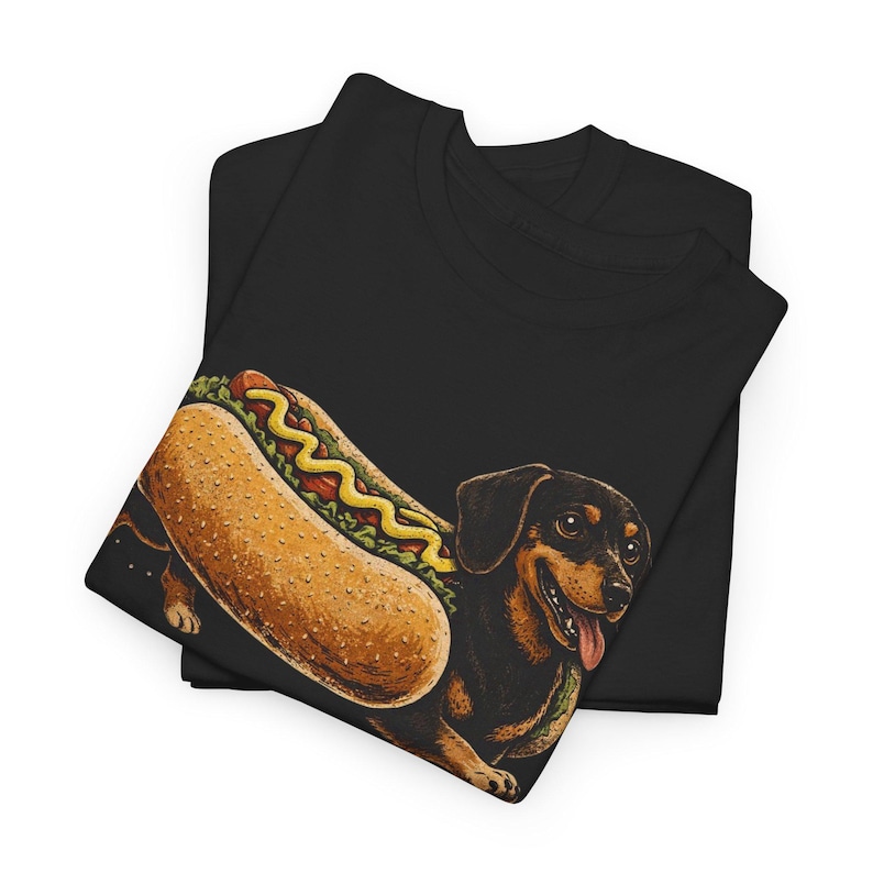 Dachshund Hot Dog Shirt Funny Wiener Dog Tee Cute Sausage Dog Graphic Funny Dog Lover Gift Food Pun T-Shirt image 5