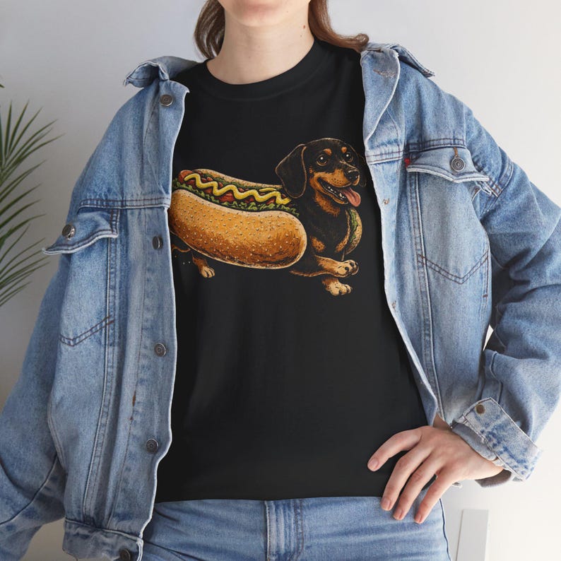 Dachshund Hot Dog Shirt Funny Wiener Dog Tee Cute Sausage Dog Graphic Funny Dog Lover Gift Food Pun T-Shirt image 17