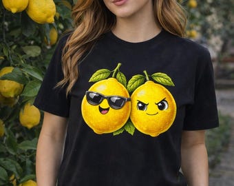 Funny Lemon Shirt, Cute & Angry Lemon Tee, Summer Graphic T-Shirt, Gift for Friends, Aesthetic Cartoon Tee, Kawaii Fruit Shir