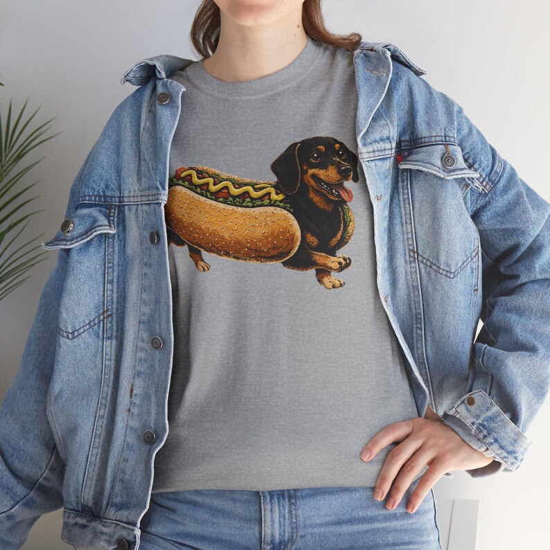 Dachshund Hot Dog Shirt Funny Wiener Dog Tee Cute Sausage Dog Graphic Funny Dog Lover Gift Food Pun T-Shirt image 18