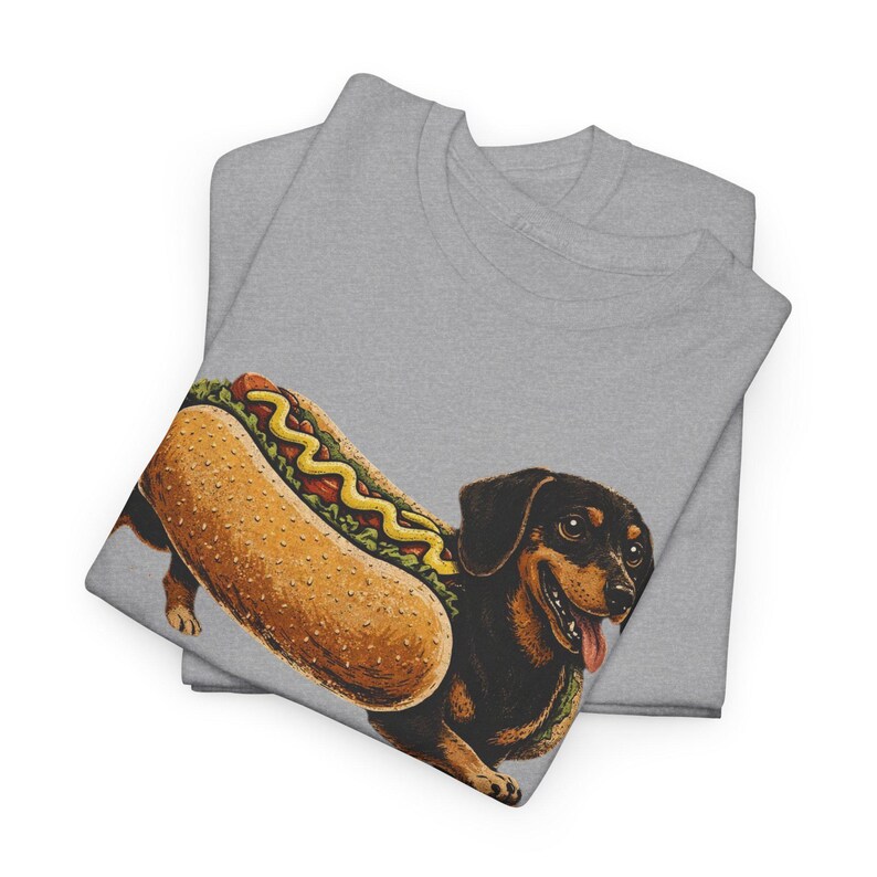 Dachshund Hot Dog Shirt Funny Wiener Dog Tee Cute Sausage Dog Graphic Funny Dog Lover Gift Food Pun T-Shirt image 6