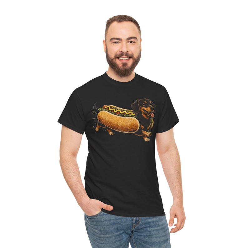 Dachshund Hot Dog Shirt Funny Wiener Dog Tee Cute Sausage Dog Graphic Funny Dog Lover Gift Food Pun T-Shirt image 11