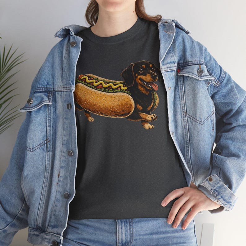 Dachshund Hot Dog Shirt Funny Wiener Dog Tee Cute Sausage Dog Graphic Funny Dog Lover Gift Food Pun T-Shirt image 19