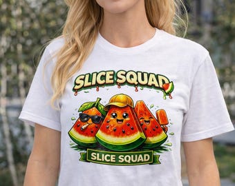 Funny Watermelon Shirt, Slice Squad Tee, Cute Watermelon T-Shirt, Kawaii Fruit Shirt, Summer Graphic Tee, Gift for Friends