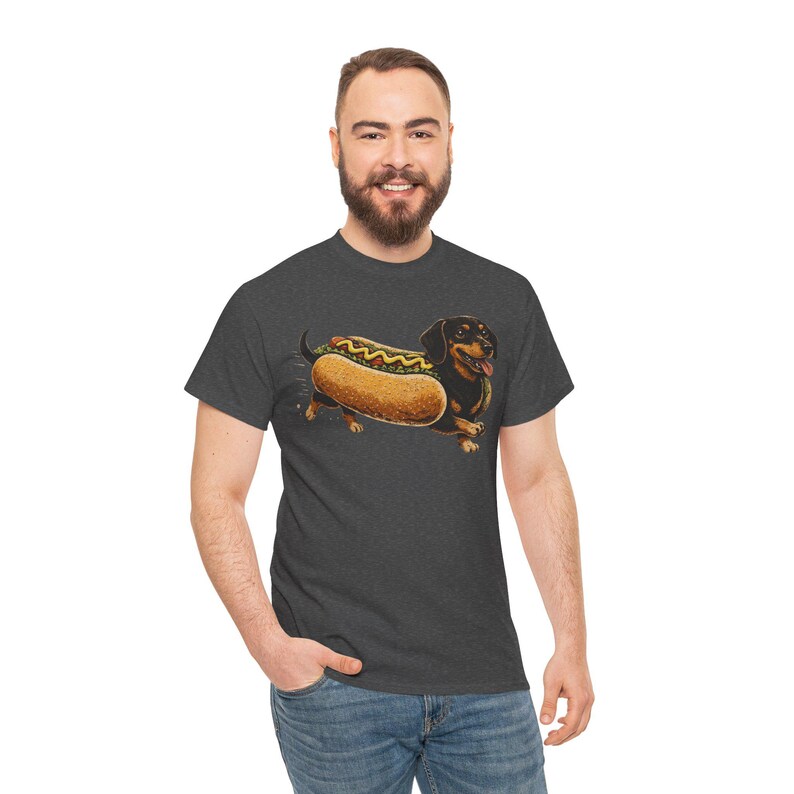 Dachshund Hot Dog Shirt Funny Wiener Dog Tee Cute Sausage Dog Graphic Funny Dog Lover Gift Food Pun T-Shirt image 13