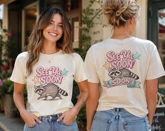 See Ys Soon Mapache PNG, Boutique PNG, Gráfico Retro Lindo de Animales, Mapache Basura PNG, PNG de Tendencia, Diseño de Camiseta Delantera y Trasera
