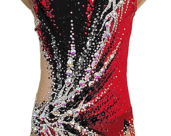 Custom Rhythmic Gymnastics Leotard, Competition Costume, Rhinestone Made-to-Measure Leo