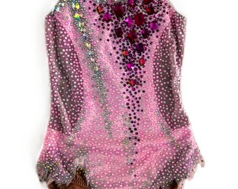 Aangepast turnpakje voor ritmische gymnastiek, wedstrijdkostuum, strass op maat gemaakte leeuw