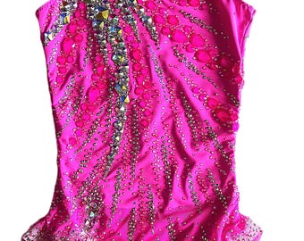 Custom Rhythmic Gymnastics Leotard, Competition Costume, Rhinestone Made-to-Measure Leo