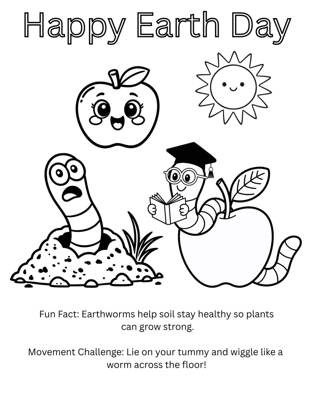 Earth Day Coloring Pages for Kids | Movement & Fun Facts (digital ...