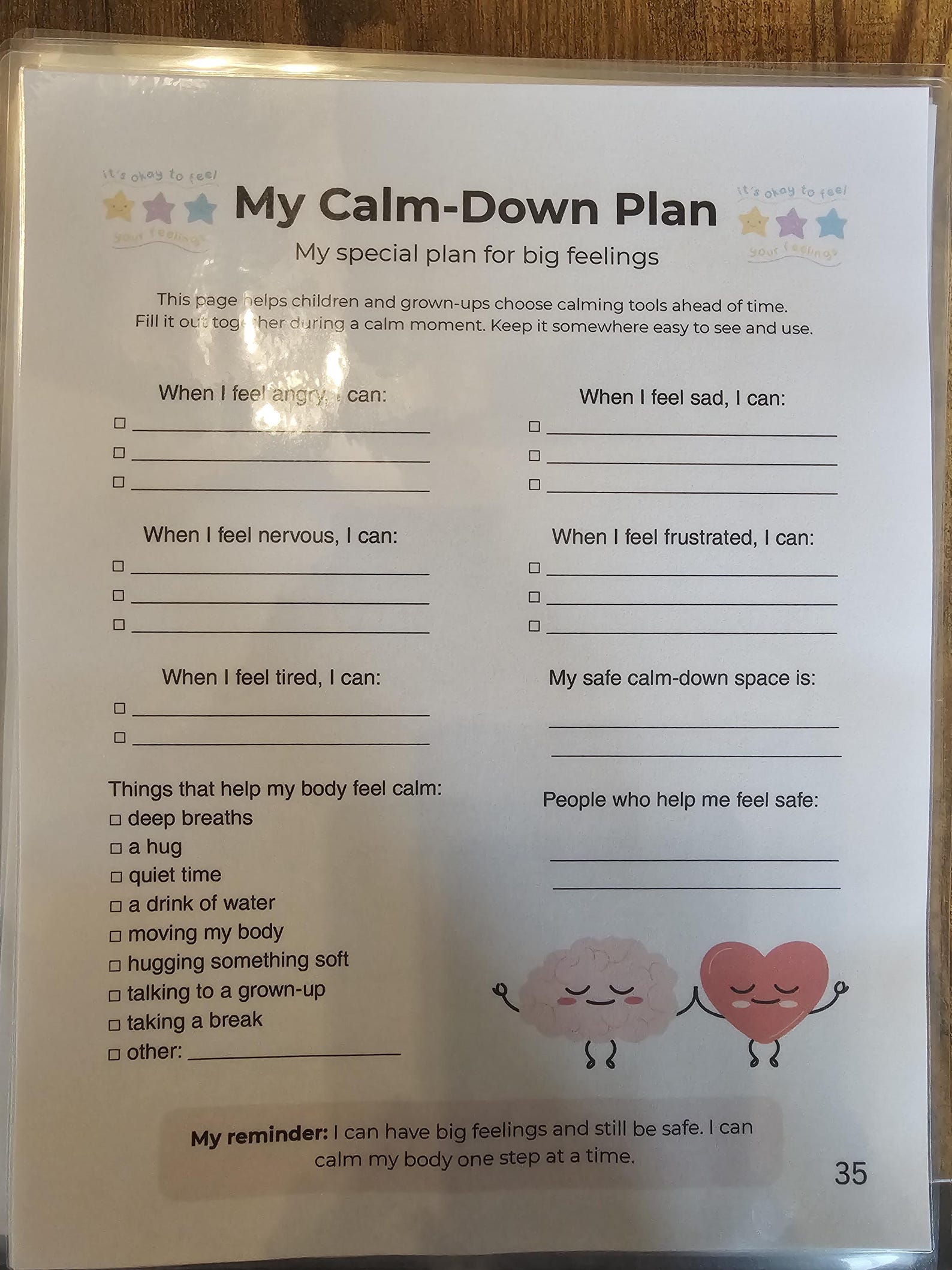 Kids Calm Down Plan Printable | Emotional Regulation Worksheet (PDF) - Etsy