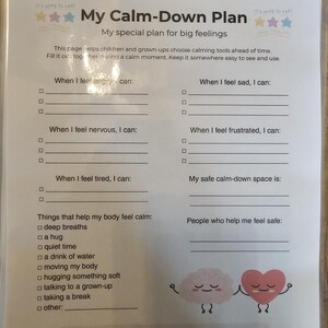 Kids Calm Down Plan Printable | Emotional Regulation Worksheet (PDF) - Etsy