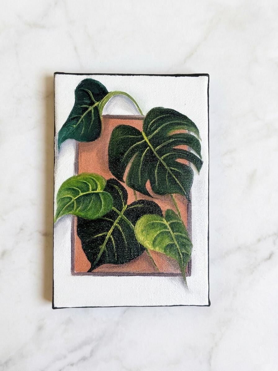Monstera leaf acrylic painting - Etsy.de