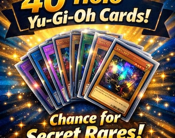 40 Holo Yu-Gi-Oh Cards Bundle – Sleeved Collectible Lot – Chance for Secret Rares!