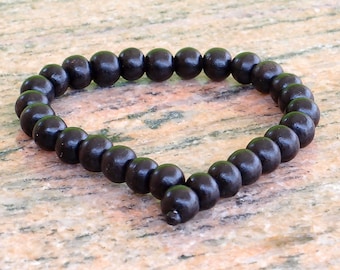 Ebony Bracelet - Black 27 beads in elastic