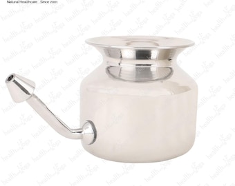 Ręcznie robiony dzbanek do neti ze stali nierdzewnej