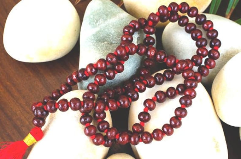 Rosewood Mala Beads, Prayer Beads 108 beads knotted image 2