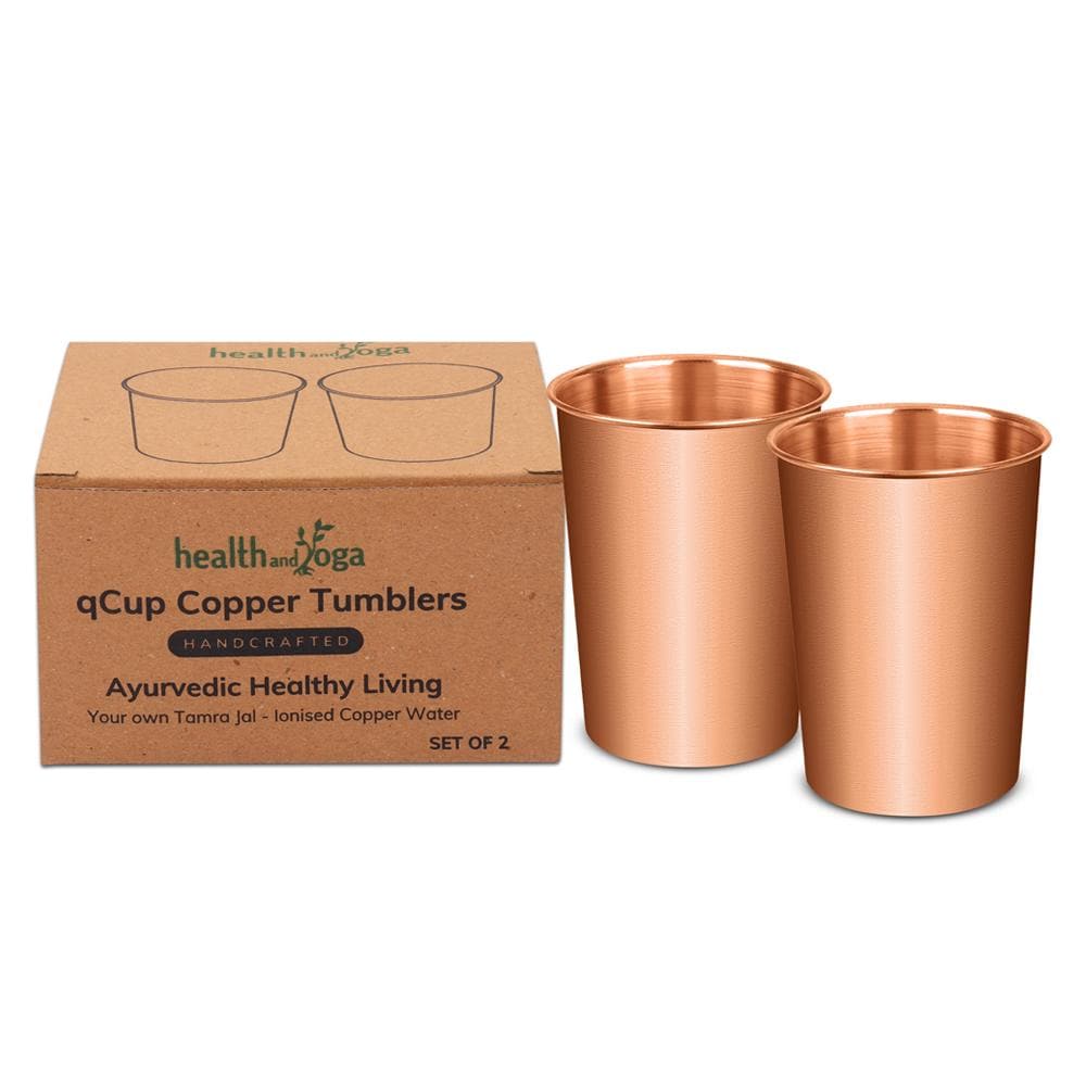 Handmade Copper Cups for Drinking water – Plain - Set of 2 pcs. (150 ml capacity)