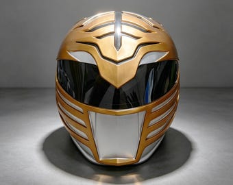 Casco del Ranger Blanco, Tommy Oliver MMPR, accesorio de cosplay de Power Rangers, réplica para usar, artículo de colección, nostalgia de los 90